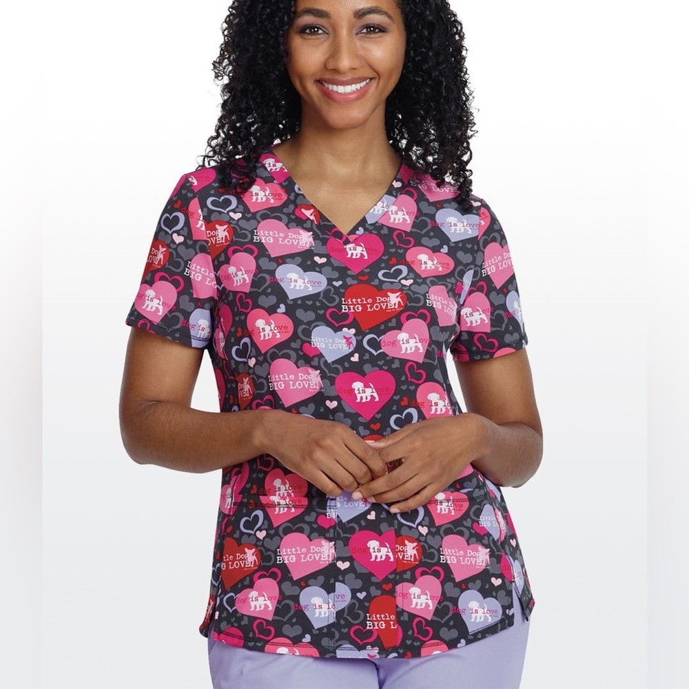 Cherokee Print Scrub Top Dog is Love